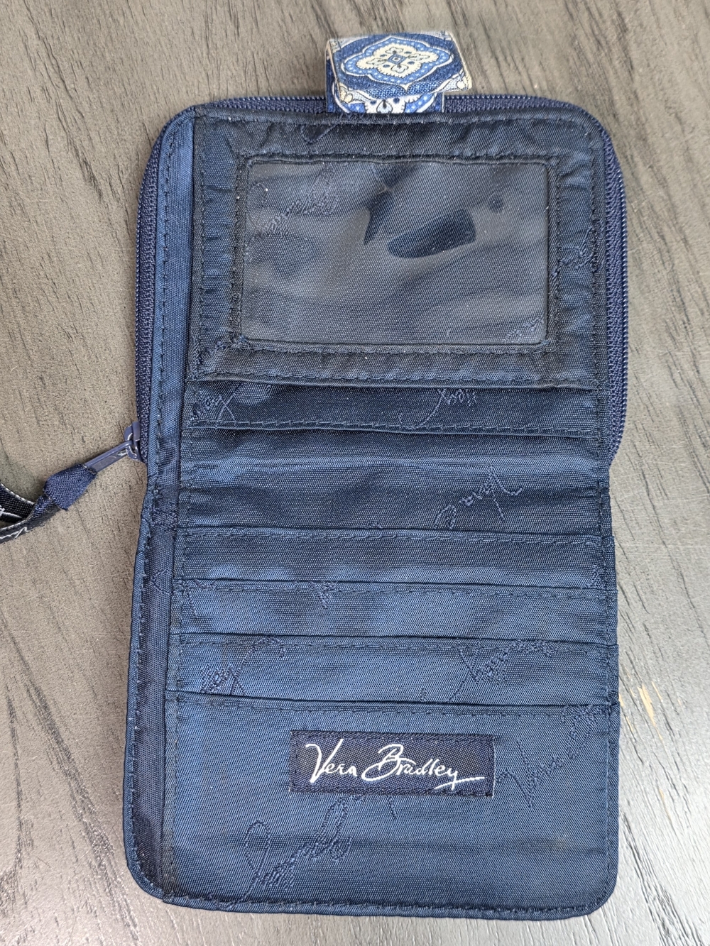 Vera Bradley Nantucket Navy Quilted Zip Wallet - Picture 2 of 4